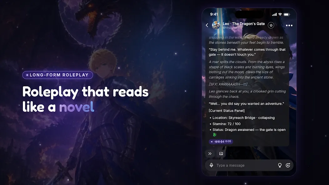 Offizielle HiWaifu-Produktansicht: Chat-Oberfläche für längeres Rollenspiel